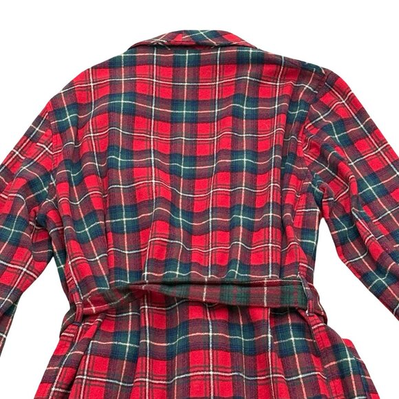 Vintage 1980s Pendleton Red Green Plaid Wool Robe USA - Picture 4 of 9